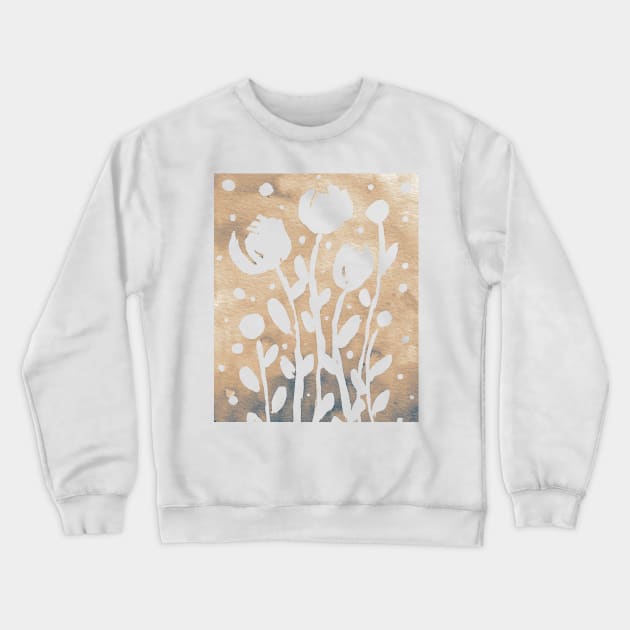 Whimsical watercolor flowers – neutral Crewneck Sweatshirt by wackapacka